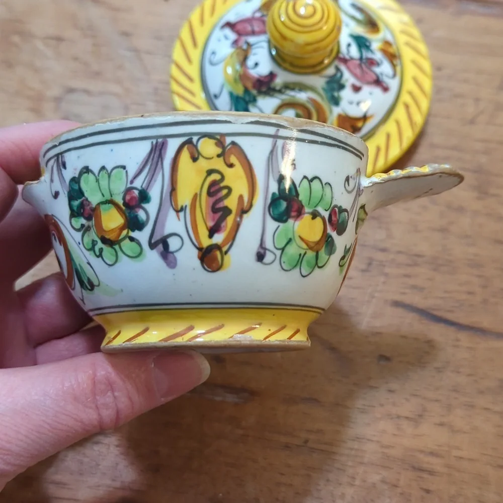 Mid Century Italian Majolica Milk And Sugar - Picture 10 of 15
